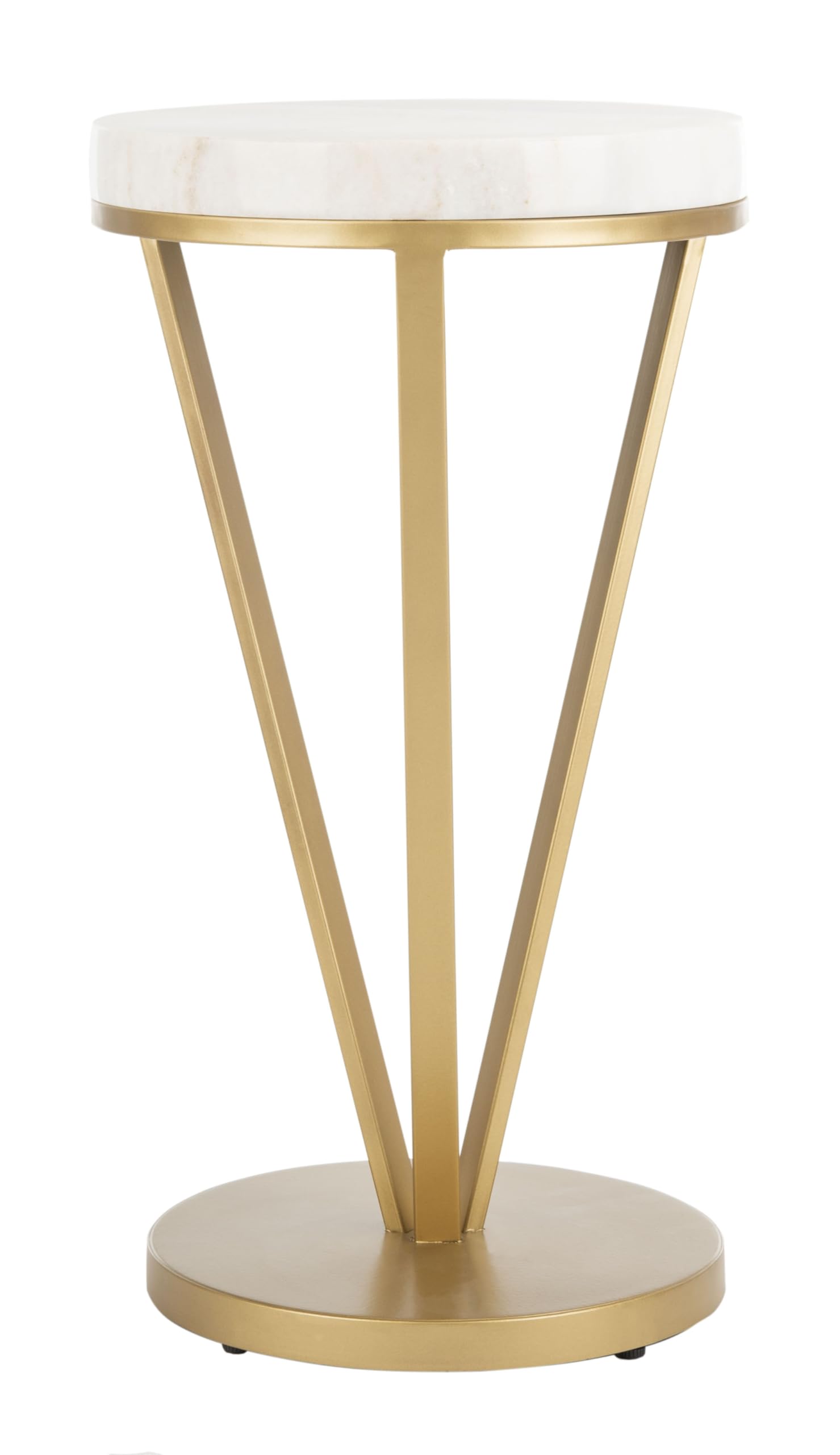 Safavieh Home Collection Theia White and Gold Accent Table - Elegant Side Table for Living Room, Bedroom & Office Decor