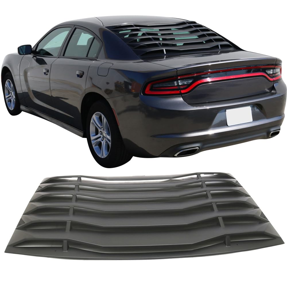 IKON MOTORSPORTS Dodge Charger Window Louvers 2011-2023 - V2 Style Rear & Side Quarter Scoop Louvers for Improved Aerodynamics & Style | Perfect for Car Enthusiasts & Street Racing