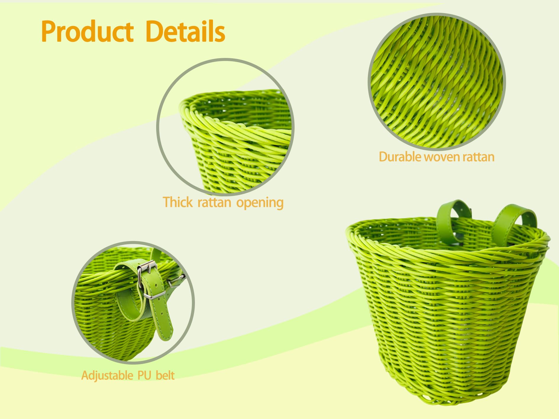 Kids Bike Basket Set - Handwoven Detachable Bike Basket for Girls & Boys - Fits Most Bikes Including Stationary, Ebike & Road Bikes - Perfect for School, Picnics & Outdoor Adventures
