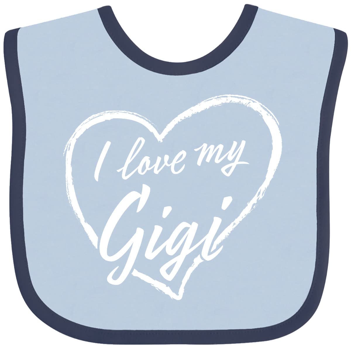 Inktastic I Love My Gigi White Chalk Heart Baby Bib - Soft Cotton Drool Bib for Infants & Toddlers, Perfect for Feeding Time, Playdates, and Photo Shoots