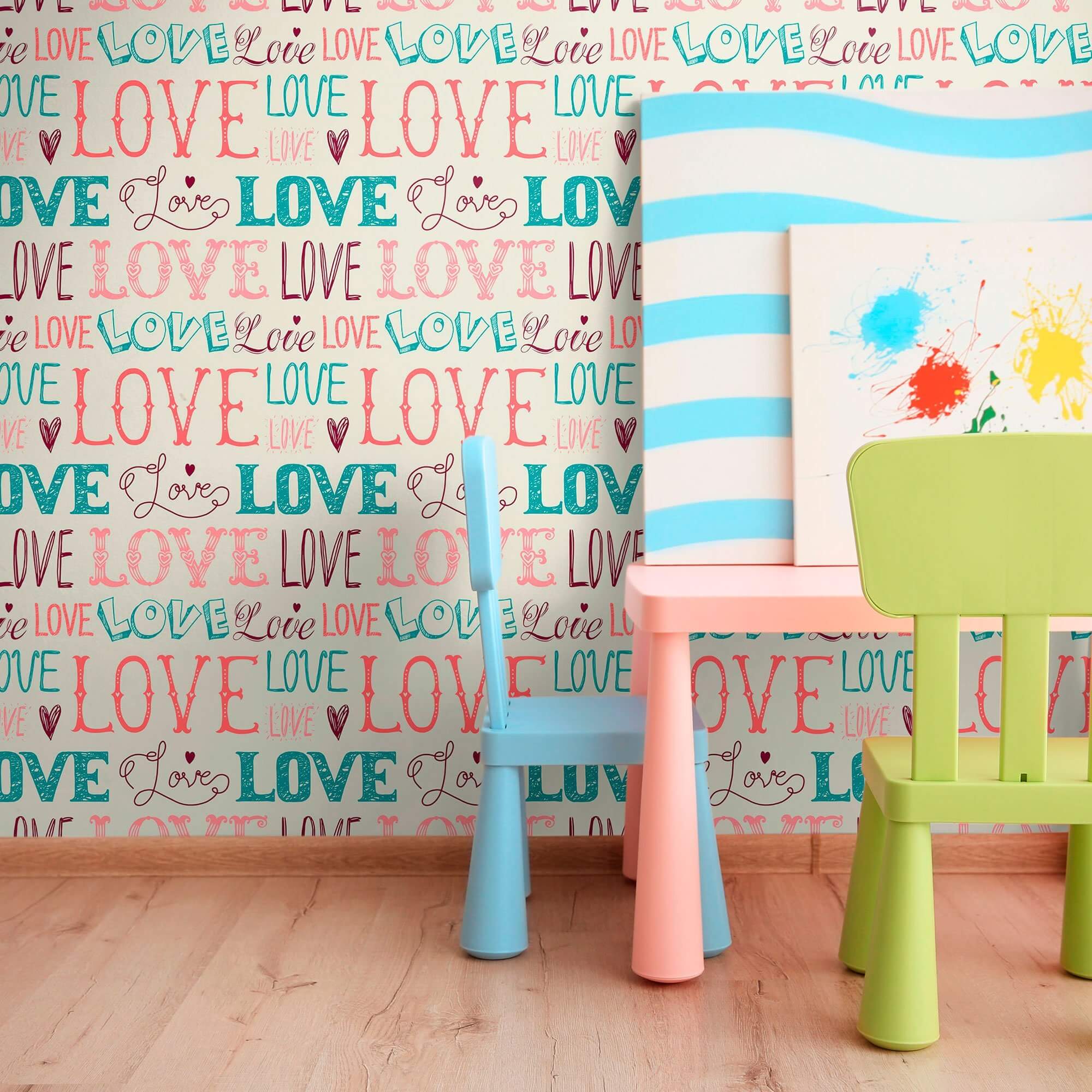 Purple and Blue Handwriting Peel and Stick Removable Wallpaper for Teens - Self-Adhesive Decorative Wall Covering for Bedroom, Dorm Room & Study Space