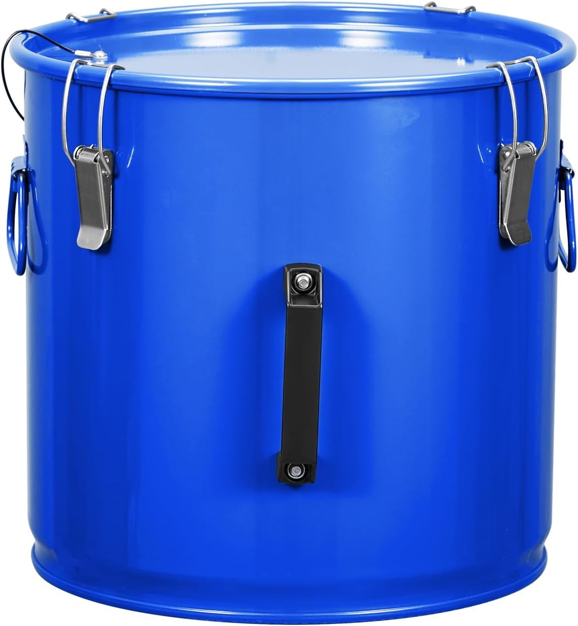 Commercial Grade 8-Gallon Steel Fryer Grease Bucket with Rust-Proof Coating - Safe Oil Disposal Caddy with Locking Lid, Filter Bag & Handle - Ideal for Restaurant Deep Fryer Oil Transport & Storage (Blue) - Perfect for Commercial Kitchens, Food Trucks & Catering Businesses