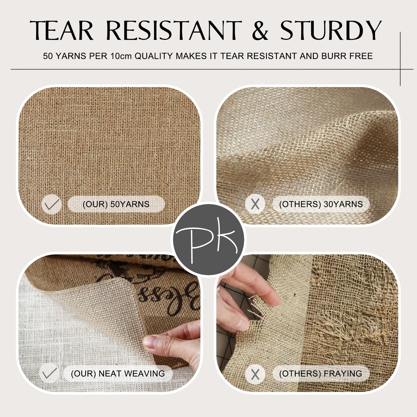 Natural Jute Placemats Set of 6 - Rustic Washable Linen Table Mats for Kitchen Dining, Thanksgiving, Parties & Weddings - Boho Chic Home Decor for Farmhouse & Modern Tables