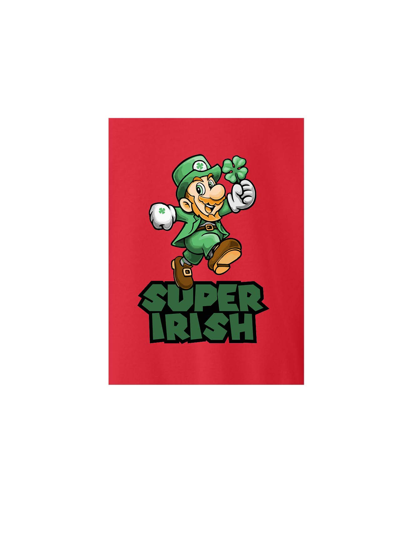 ALLNTRENDS Super Irish St. Patrick's Day Sweatshirt for Adults - Retro Game Leprechaun Design - Perfect for St. Paddy's Parties & Casual Wear