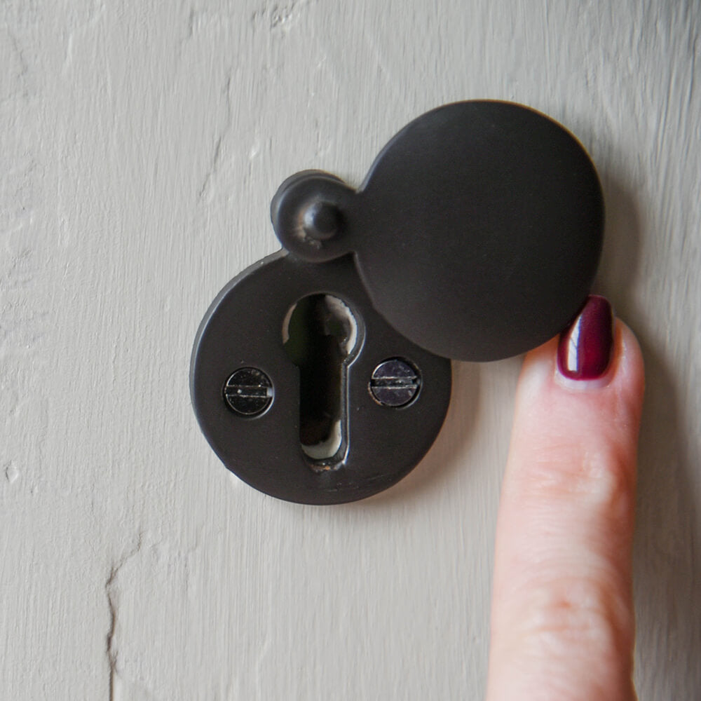 Vintage Bronze Round Door Escutcheon Plate - Classic Hardware for Doors & Cabinets - Perfect for Home, Office & Vintage Decor