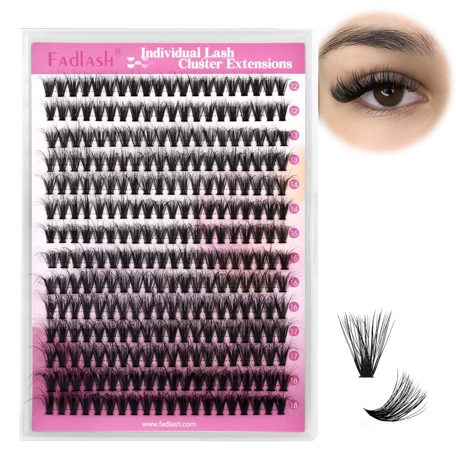 240pcs 3D Volume Individual Lash Clusters - 40D 12-18mm Mixed Length, D Curl, Fluffy Soft DIY Eyelash Extensions Kit for Natural & Dramatic Looks | Perfect for Home Use, Parties & Special Occasions