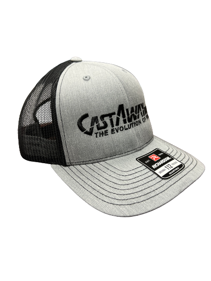 CastAway Embroidered Richardson Hat - Heather Grey & Black - Stylish Unisex Baseball Cap for Outdoor Activities, Sports & Casual Wear