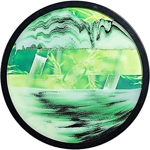 QIANMEI 3D Flowing Sand Art Painting - 10 Inch Dynamic Moving Sand Picture with 360° Rotation | Wall Mount Home Decor for Living Room, Bedroom & Office (Color: D)
