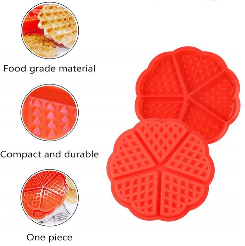 Non-Stick Silicone Waffle Mold - Flower & Square Shape Baking Pan for Waffles, Cakes, Chocolates, Muffins, Candies & Soap Making - Perfect for Home Baking, DIY Crafts & Gift Making