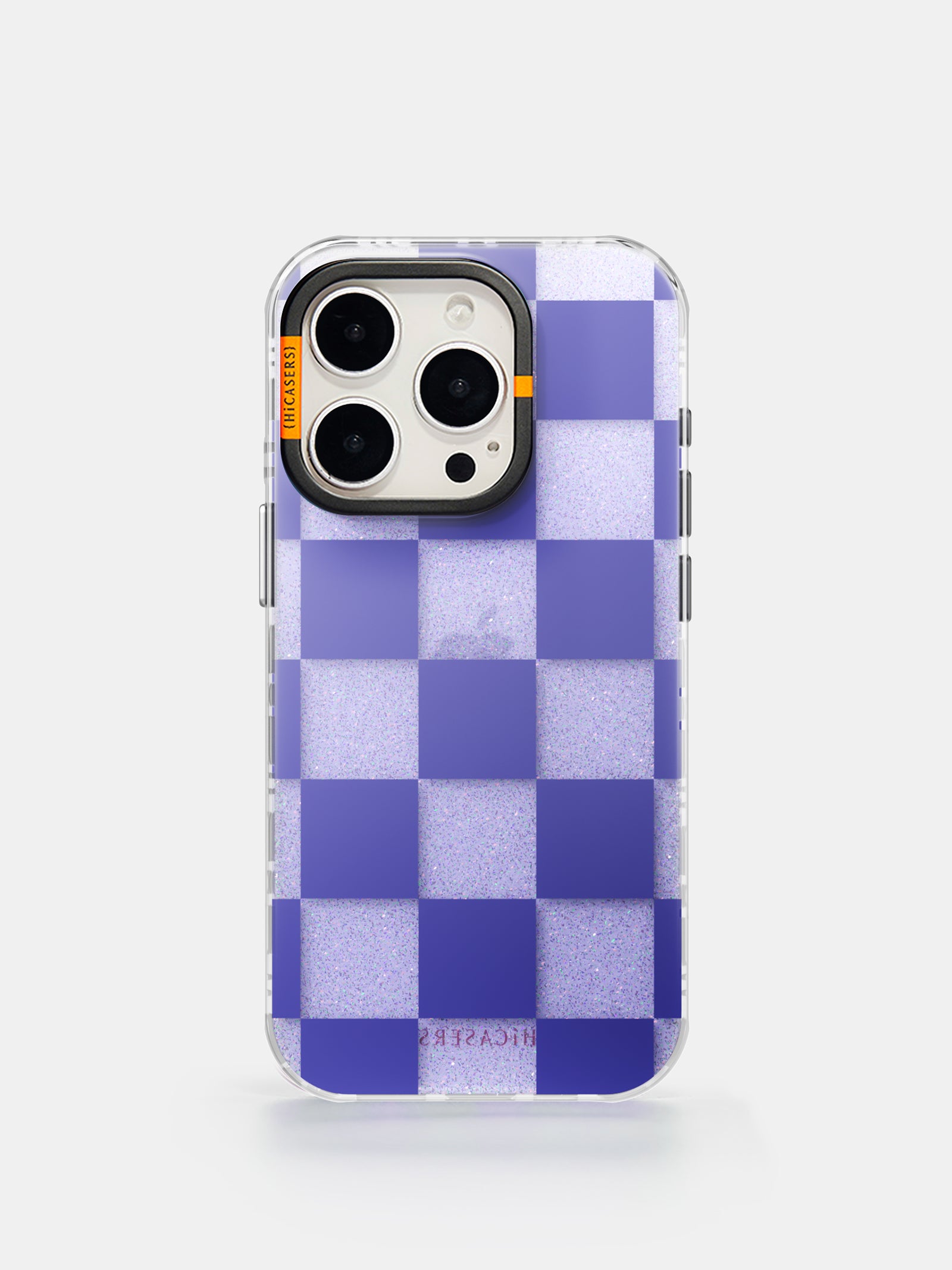 Checkered Shimmering Purple Phone Case - Trendy Glitter Design for iPhone & Samsung | Perfect for Parties, Daily Use & Gift Giving