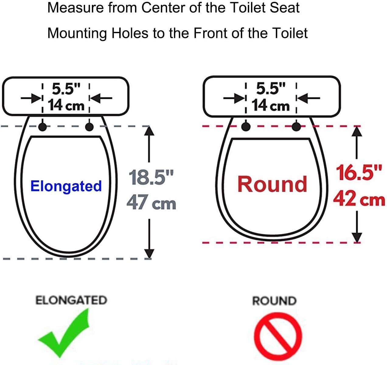 Premium Round Toilet Seat with Cover - Quiet Close, Quick Release & Easy Installation | Non-Slip Seat Bumpers, Slow Close Design for Easy Cleaning (White) | Ideal for Bathroom Upgrade & Home Renovation