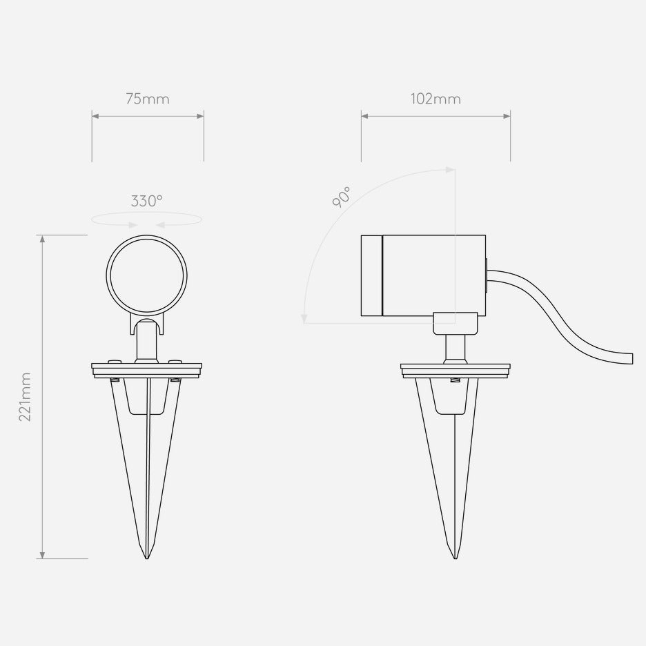 Bayville Spike Spot Black - Premium Outdoor Lighting for Patio, Garden, and Landscape Decor