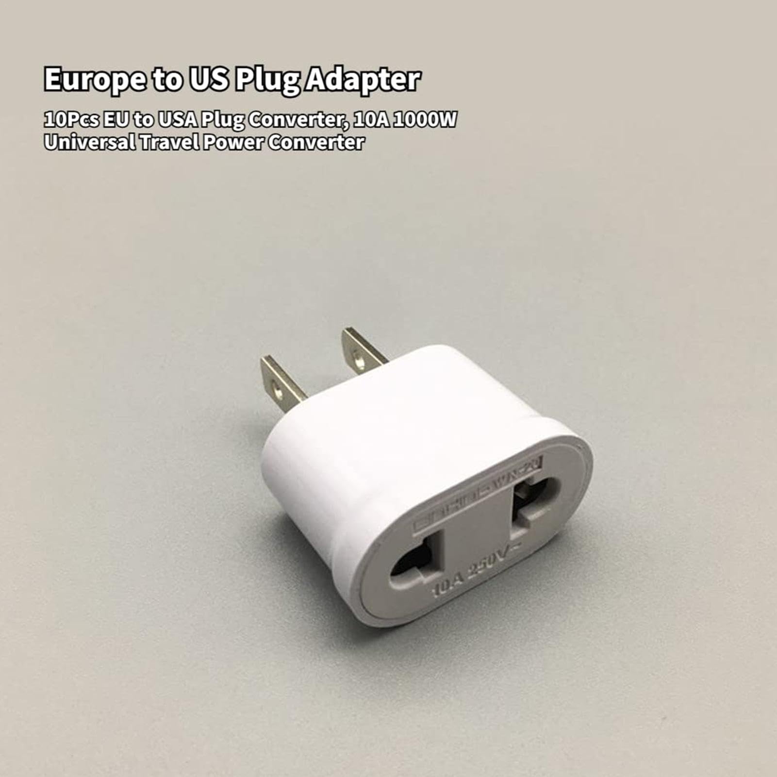 Universal Travel Plug Adapter - All-in-One International Power Converter for Europe, Asia, Australia (Type C/E/F) | Compact & Flameproof Design | Perfect for Business Trips, Vacations & Study Abroad