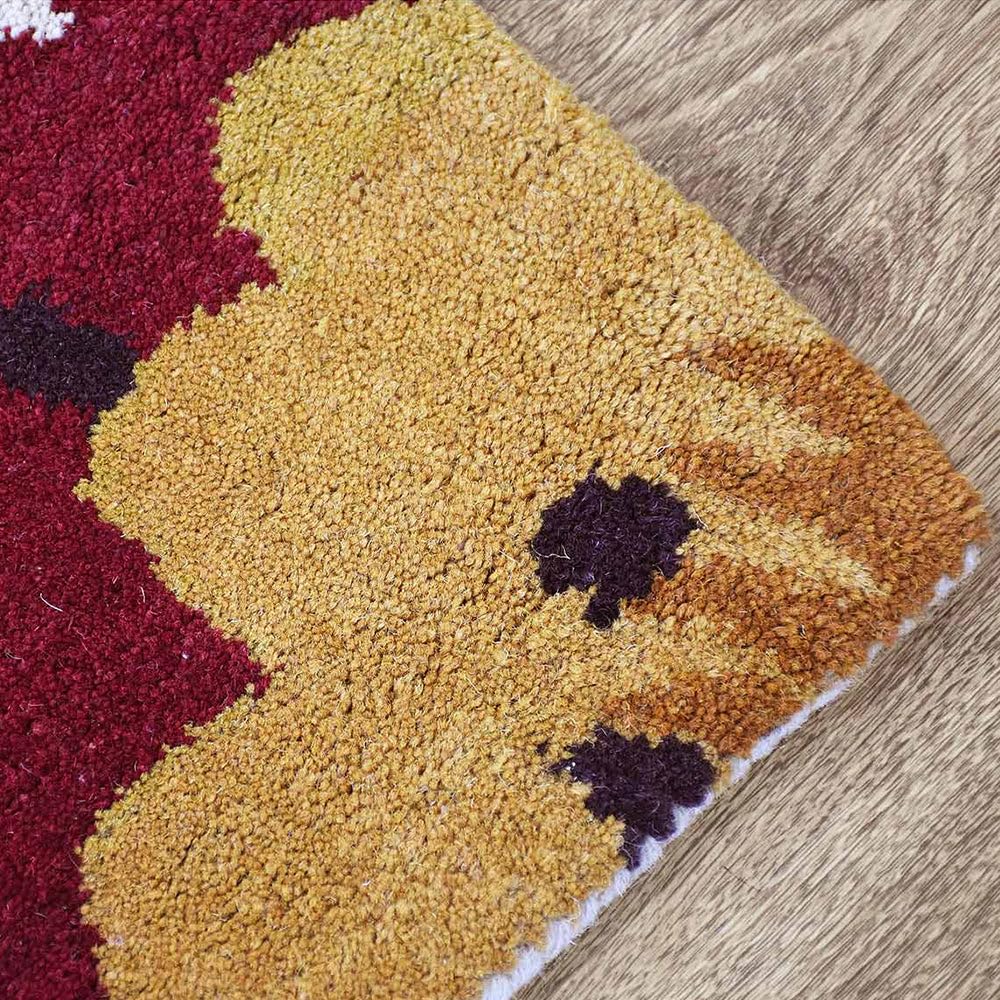 Hand Tufted Wool Eco-Friendly Area Rugs - 8'x10' Rectangle Cream Floral Modern Design, High Pile Thick Handmade Non-Slip Rug for Living Room, Bedroom, Nursery & Office - Soft & Durable Home Decor (K00504)