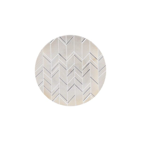 Elegant Black and Gold Round Chevron Plastic Plates - Organic Chevron Design for Parties, Weddings, and Special Events