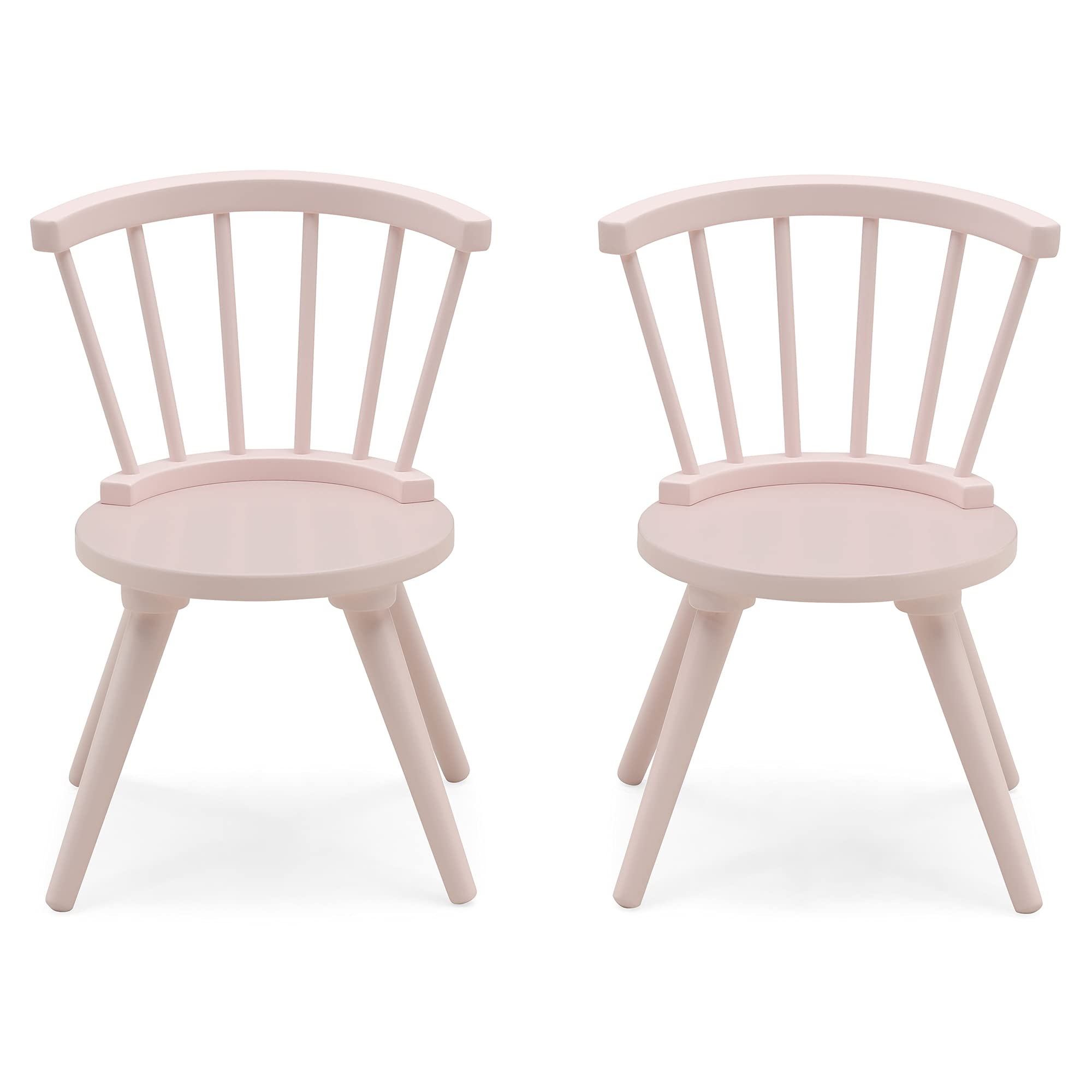 Delta Children Windsor 2-Piece Chair Set, Blush Pink - Kids Dining Chairs for Girls & Boys, Sturdy Wooden Seating for Bedroom, Playroom & Kitchen - Perfect for Family Meals & Playtime