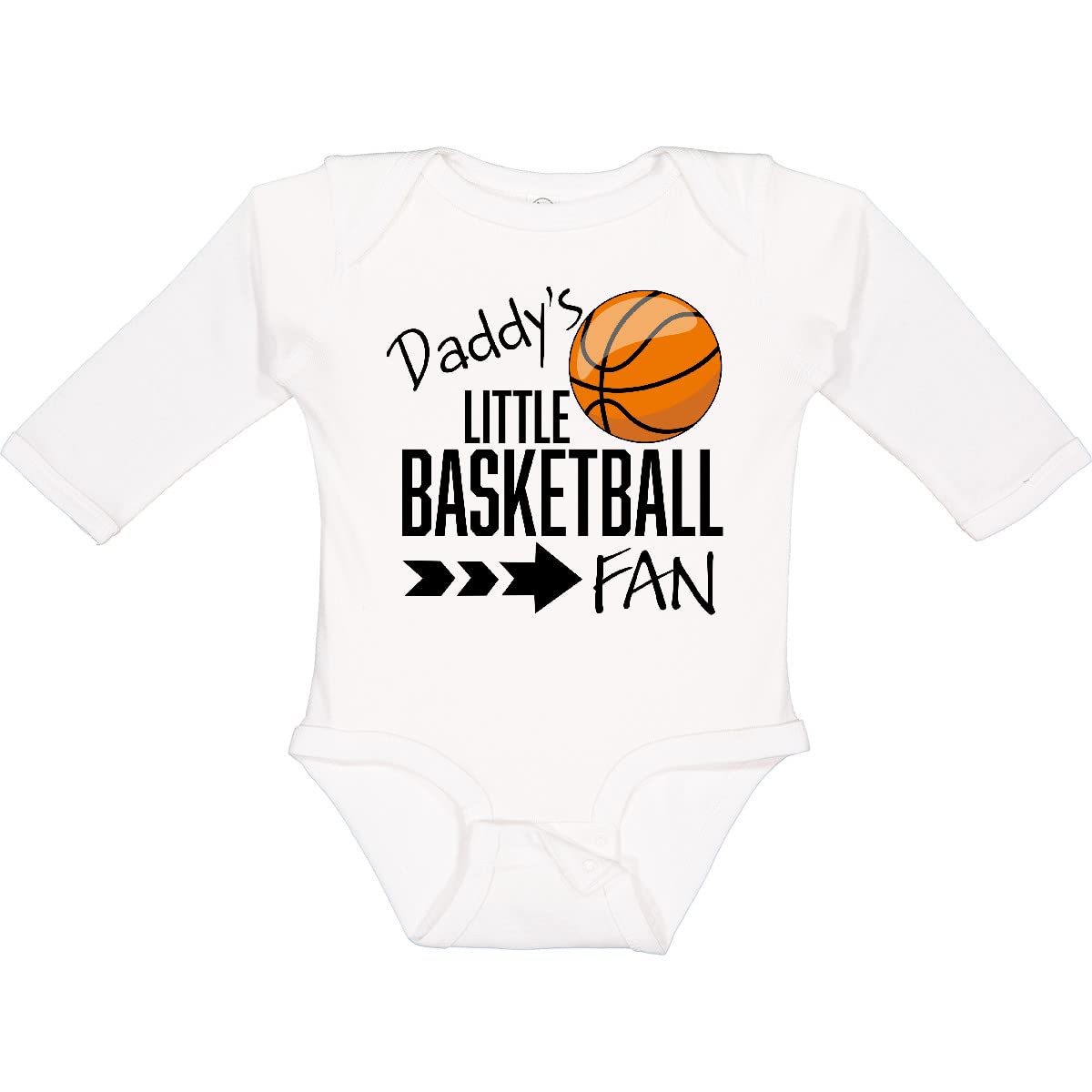 Inktastic Daddy's Little Basketball Fan Baby Long Sleeve Bodysuit - Cute Basketball-Themed Outfit for Infants & Toddlers - Perfect for Game Day, Family Photos & Playtime