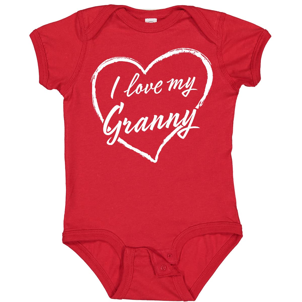 Inktastic I Love My Granny White Chalk Heart Baby Bodysuit - Cute Infant Onesie for Grandparents Day, Family Photos & Special Occasions