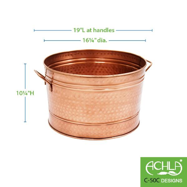 Hammered Copper Plated Bathtub - Vintage Style Freestanding Soaking Tub for Bathroom & Spa Relaxation