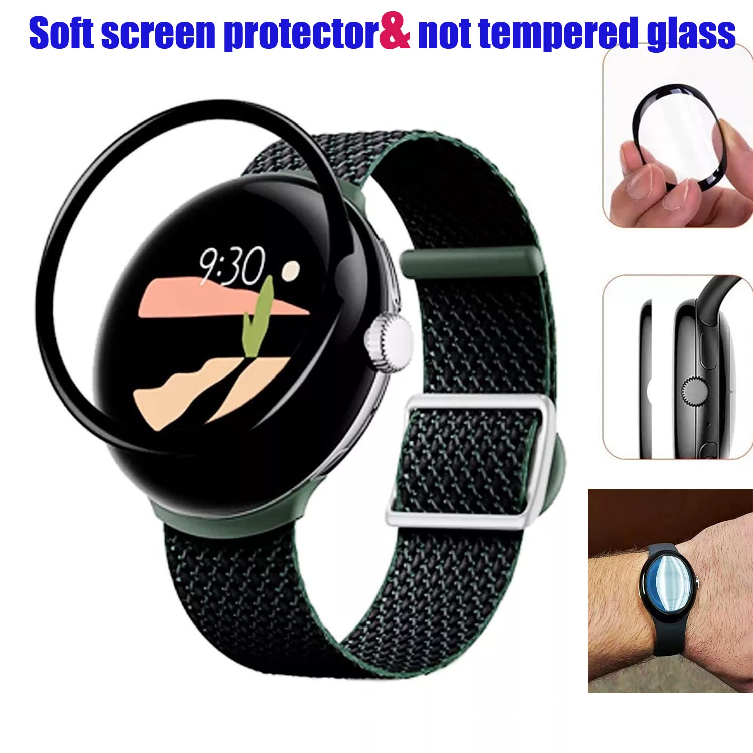 4 Pack Google Pixel Watch Screen Protector - Bubble-Free TPU Film, Anti-Scratch Smart Watch Protector for Google Pixel Watch Series | Perfect for Gym, Work & Outdoor Activities