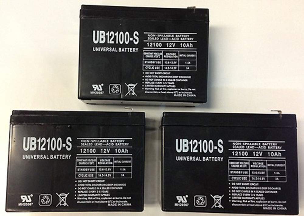 Universal Power Group 12V 10AH SLA Replacement Battery for Razor Bella Scooter - 3 Pack | Long-Lasting Power for Kids' Electric Scooters, Mobility Devices & Outdoor Toys