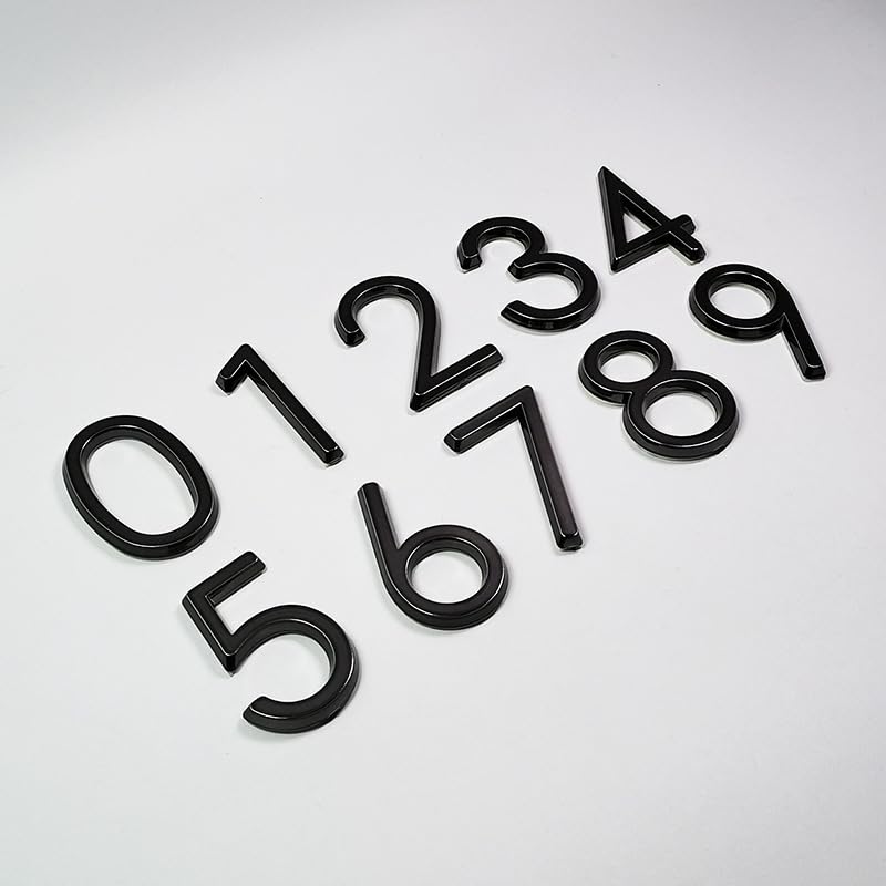 2 Inch 3D Waterproof Self-Adhesive House Numbers 0-9 - Black Mailbox Address Numbers for Outdoor Use on Doors, Garbage Bins, and Mailboxes - Perfect for Home, Office, and Apartment Identification