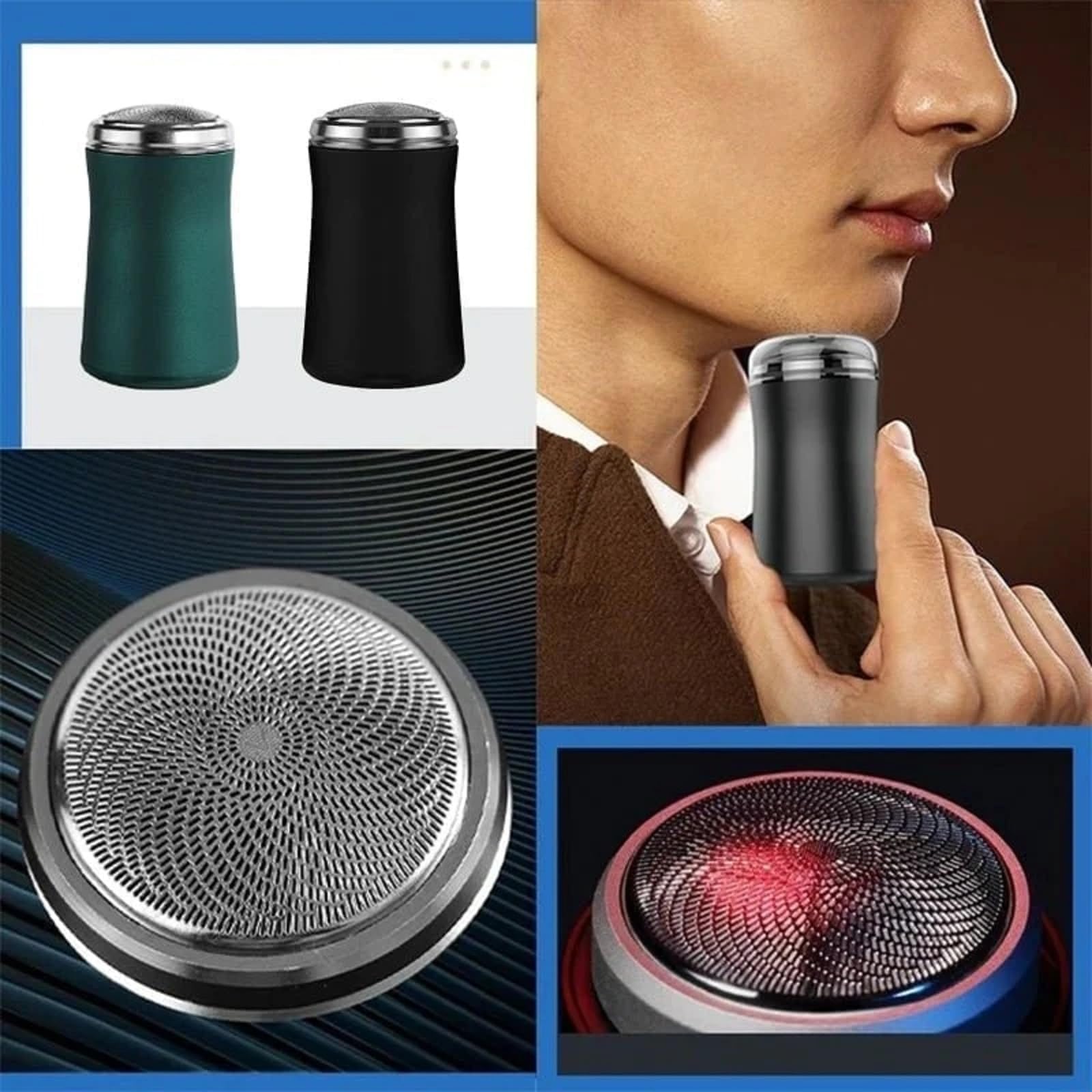 Allison Shaver - Compact USB Rechargeable Electric Razor for Men, Portable Wet/Dry Facial Hair Trimmer, Washable Travel Shaver with Precision Blades (Black) - Perfect for Travel, Gym, Office & Daily Grooming