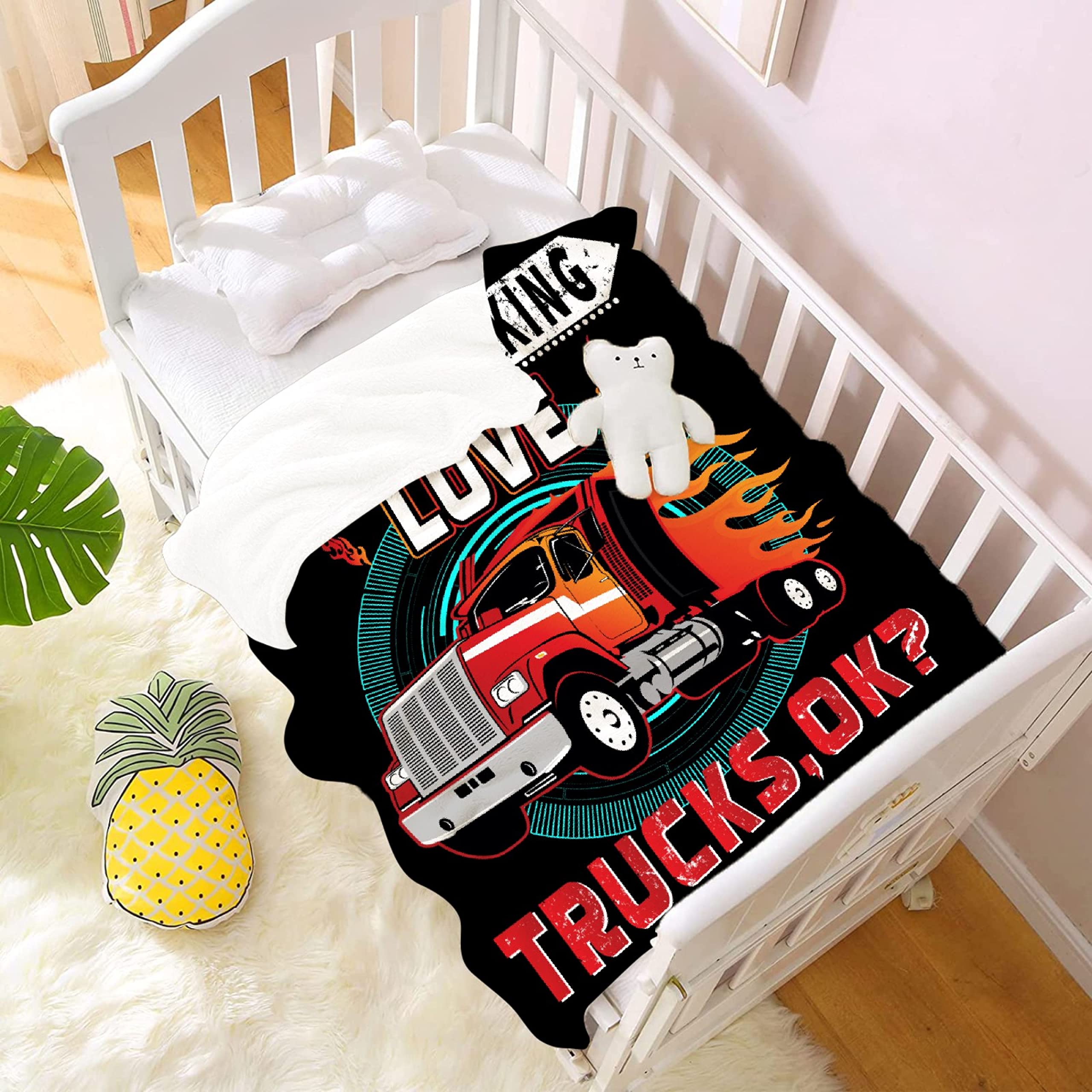 Ultra Soft Flannel Fleece Trucks Blanket - 120