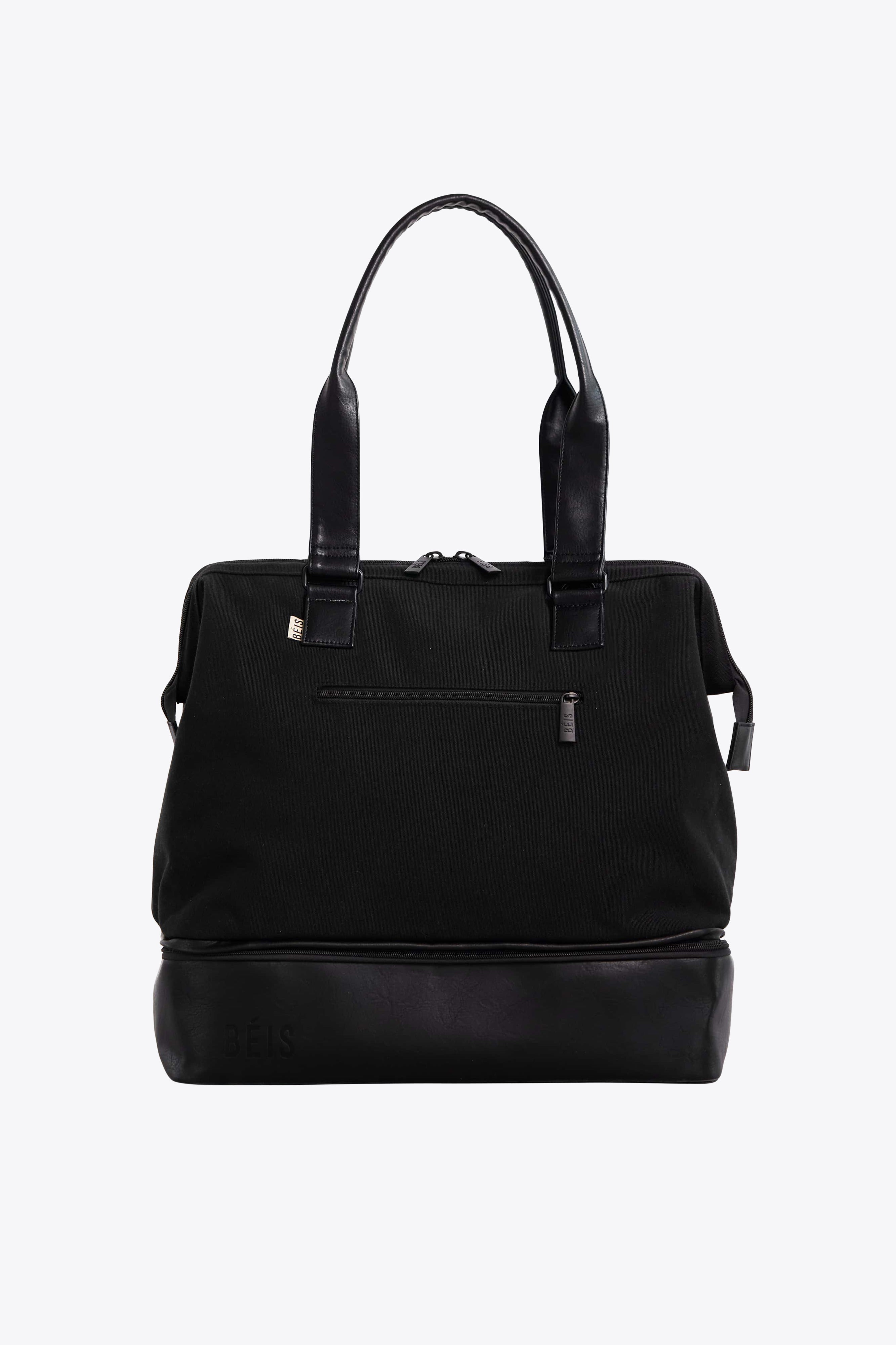 Stylish Black Convertible Mini Weekender Bag - Perfect for Travel, Gym & Weekend Getaways | Durable & Versatile Carry-On