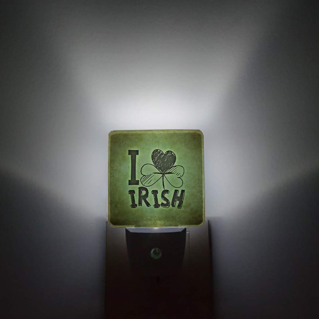 Irish Shamrock LED Night Light - Auto Sensor, Wall Plug for Bedroom & Hallway