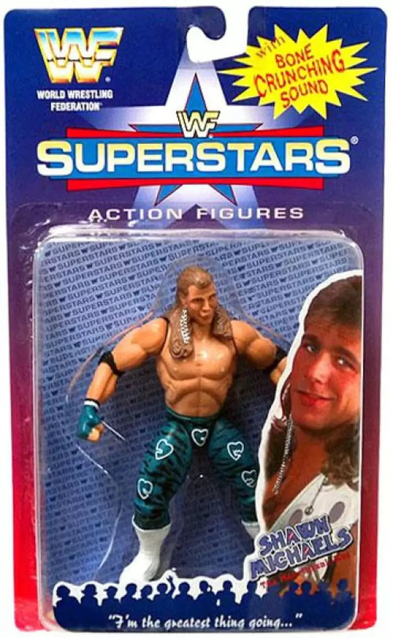 1996 WWF Jakks Pacific Superstars Series 1 Shawn Michaels Action Figure with J Hook Card - Collectible Wrestling Toy for Display & Play | Perfect for WWE Fans & Memorabilia Collectors