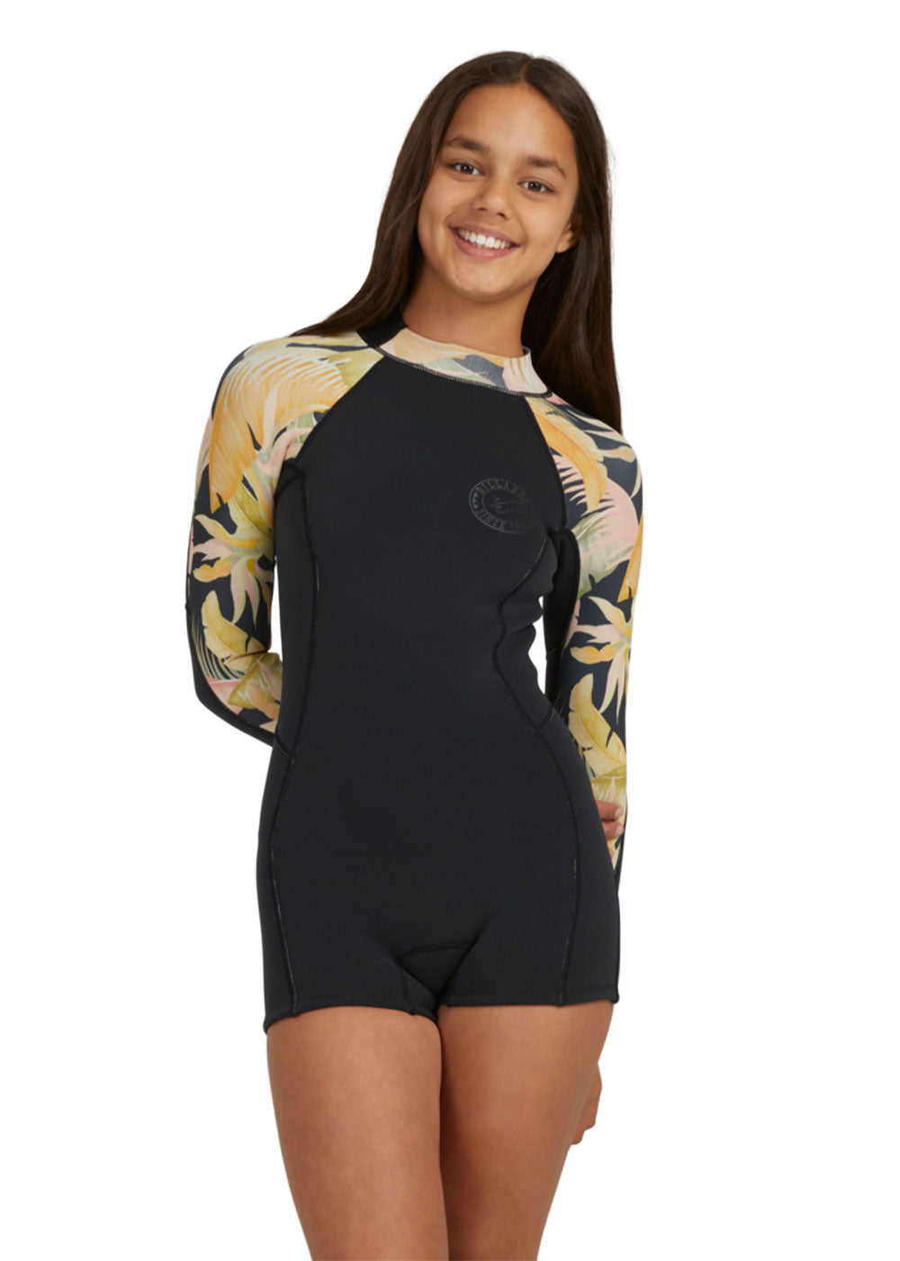 Billabong Girls 2/2mm Spring Fever Back Zip Long Sleeve Wetsuit - Perfect for Surfing, Swimming & Water Sports in Cool Weather