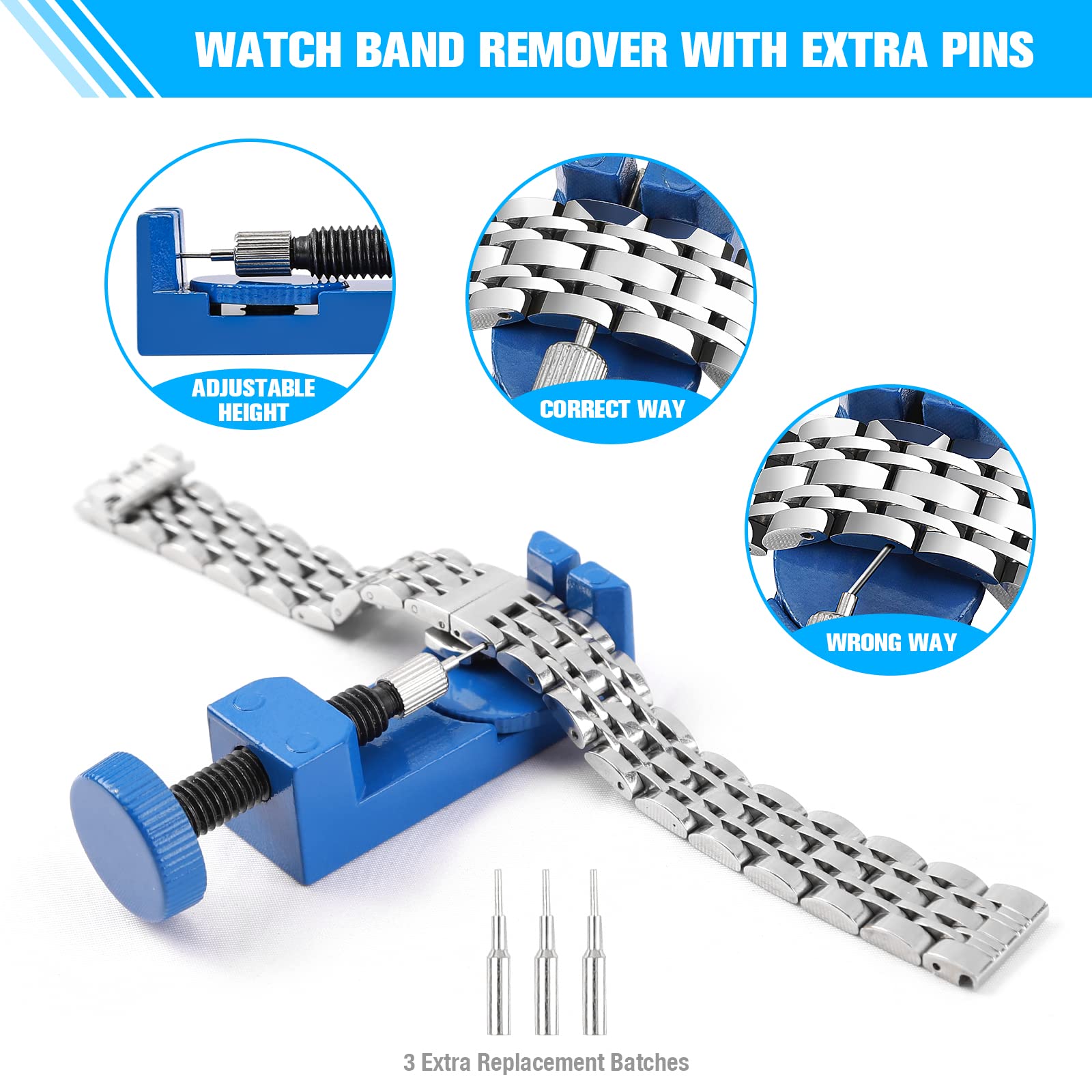 BYNIIUR Watch Repair Kit with Battery Replacement & Band Tools - for DIY Watch Maintenance