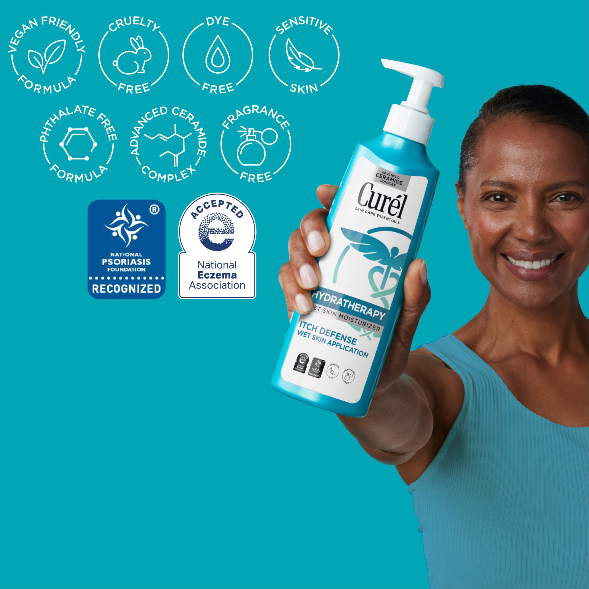 Curel Hydra Therapy Itch Defense Moisturizer & Body Wash Set for Dry, Itchy Skin - Wet Skin Lotion + Daily Cleanser (12oz & 10oz, 2-Pack) | Soothe & Hydrate Sensitive Skin After Shower or Bath