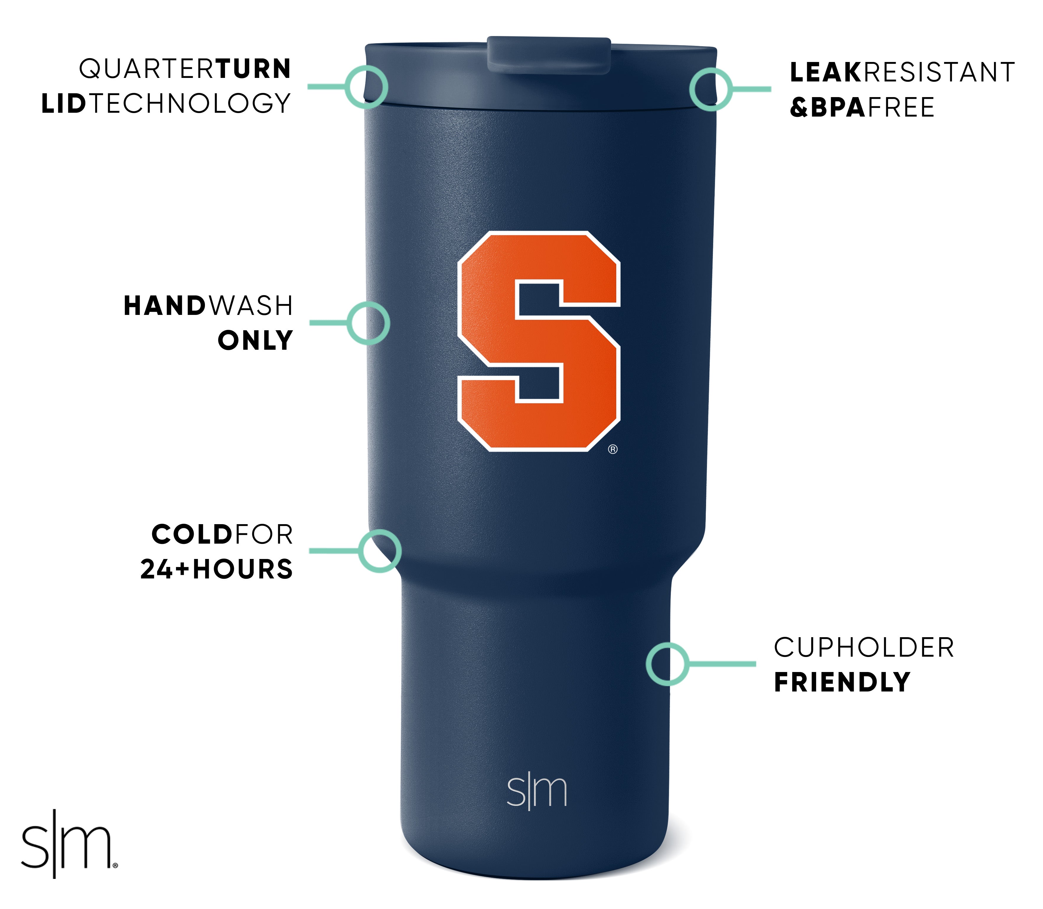 Collegiate Trek Insulated Stainless Steel Tumbler - 20oz Leakproof Travel Mug for Coffee & Tea - Perfect for College Students, Hiking & Outdoor Adventures