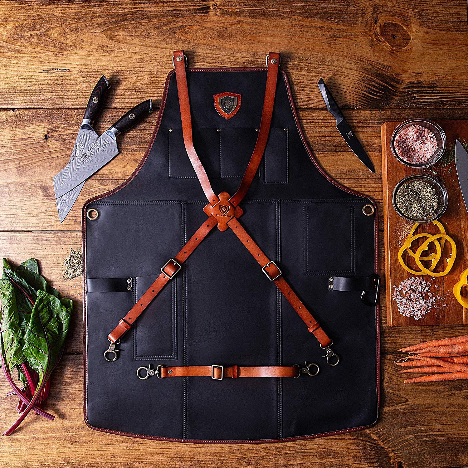 Premium Dalstrong Chef's Apron for Professional Cooking - Heavy Duty Kitchen Apron with Adjustable Neck Strap & Pockets - Ideal for BBQ, Grilling, Baking & Culinary Classes