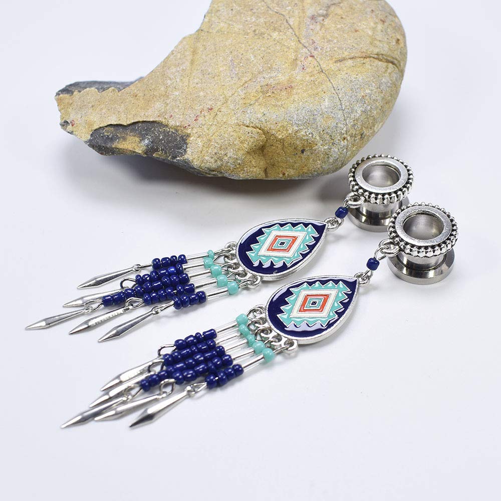 6-30mm Bohemian Style Pendant Ear Gauge Tunnel - Stretcher & Expander Plugs for Ear Piercing | Perfect for Stretching, Body Jewelry & Alternative Fashion