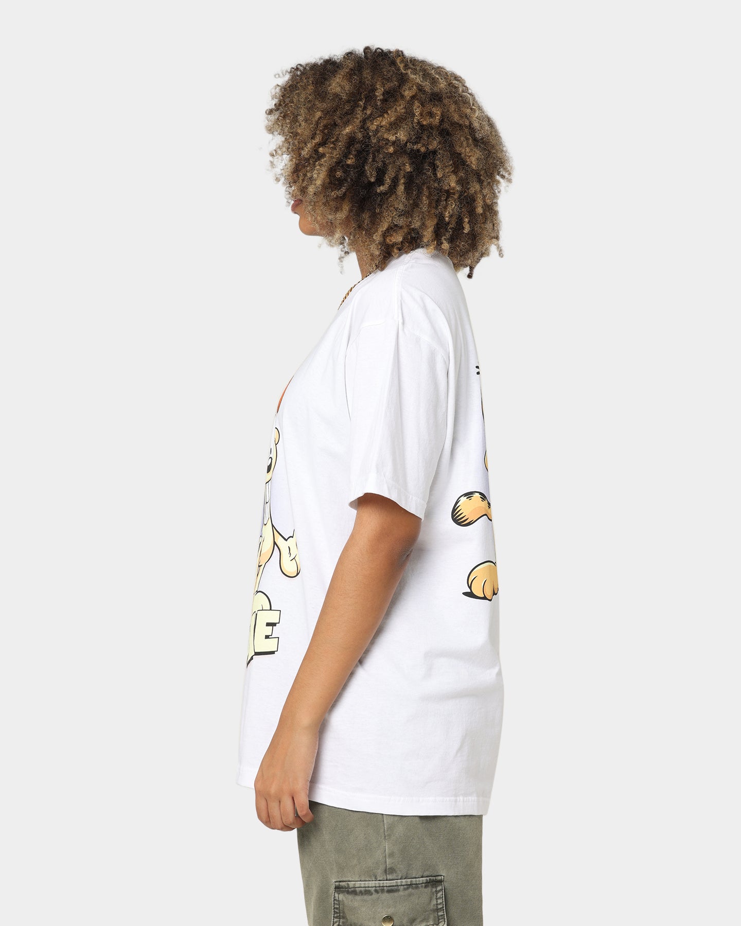 American Thrift X Garfield Best Friends T-Shirt - White Cotton Graphic Tee for Casual Wear & Pop Culture Fans