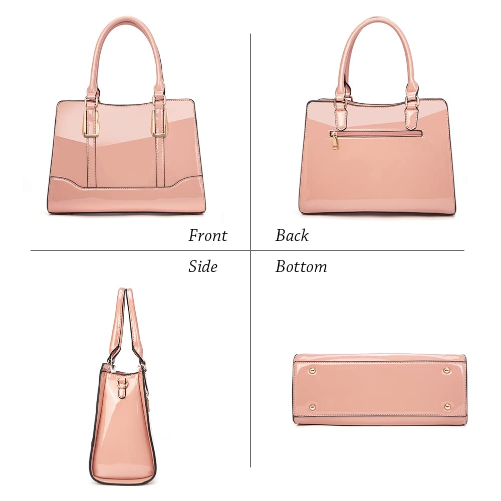 LJOSEIND Shiny Patent Leather Handbag for Women - Fashionable Shoulder Bag & Top Handle Satchel Purse - Perfect for Work, Party, and Daily Use