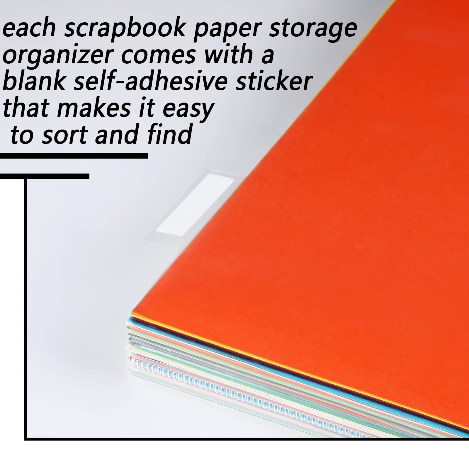 40-Pack Clear Top Loading Scrapbook Paper Organizer - 12x12 Plastic Storage Files with Customizable Tabs for Vinyl, Photos, and Scrapbooking Supplies - Perfect for Craft Rooms, Scrapbooking Projects, and Photo Organization
