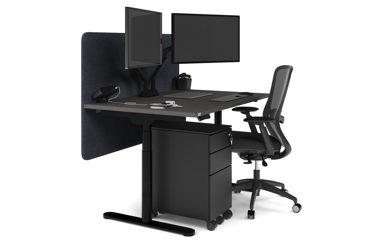 Flexi Premium Height Adjustable Single Workstation Desk - 1400L x 800W with Cable Management - Ergonomic Standing Desk for Home Office & Workspace