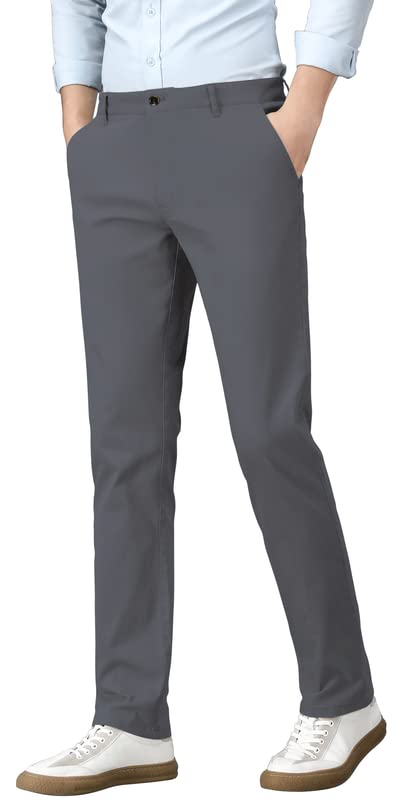 AKA Classyoo Men's Slim Fit Khaki Chino Pants - Stretch Tapered Casual Pants for Work & Everyday Wear | Comfortable Office & Weekend Outfit