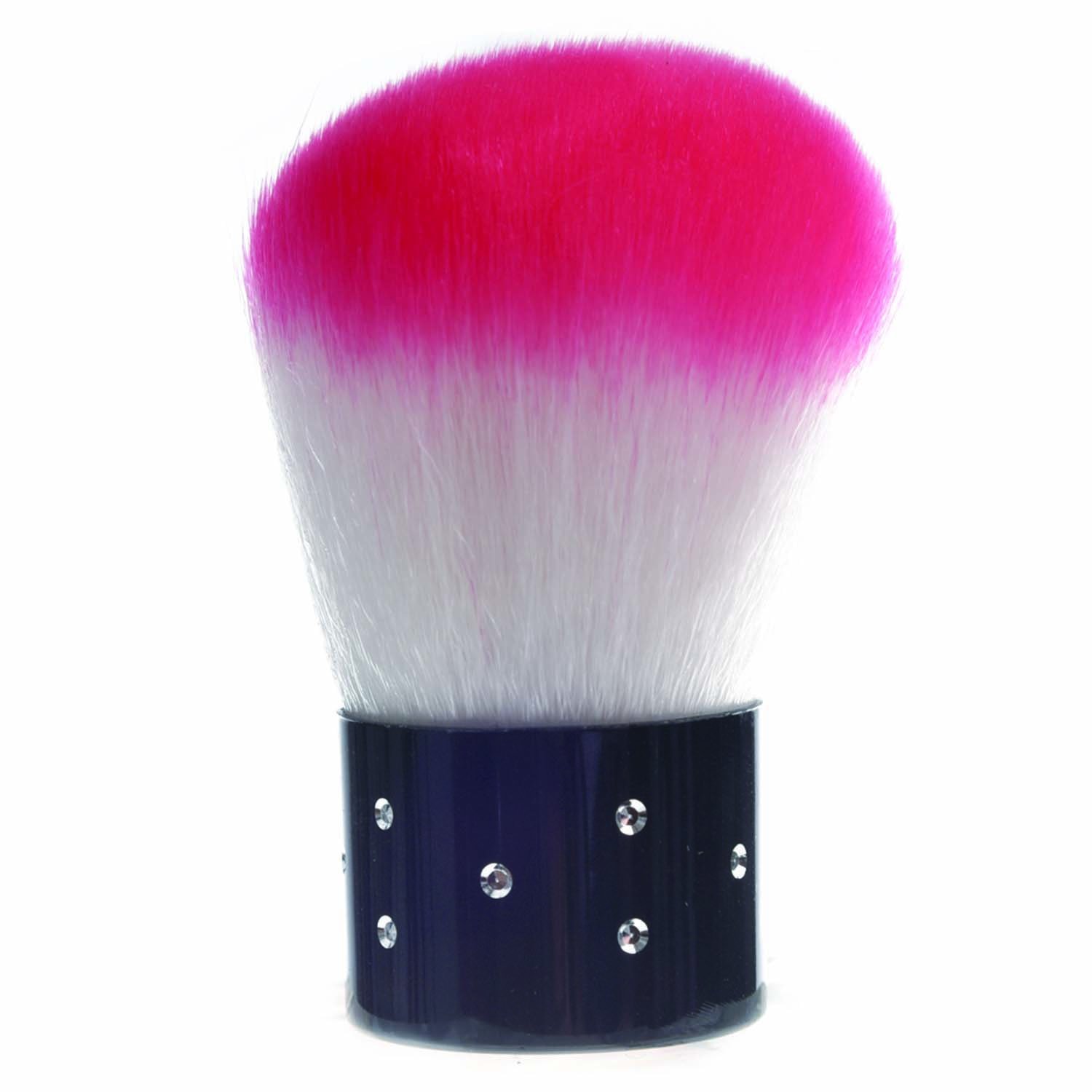 Pink & White Dust Remover Brush for Nail Art & Makeup - Professional Nail Cleaning & Cosmetic Brush for Salon, Home & Travel Use