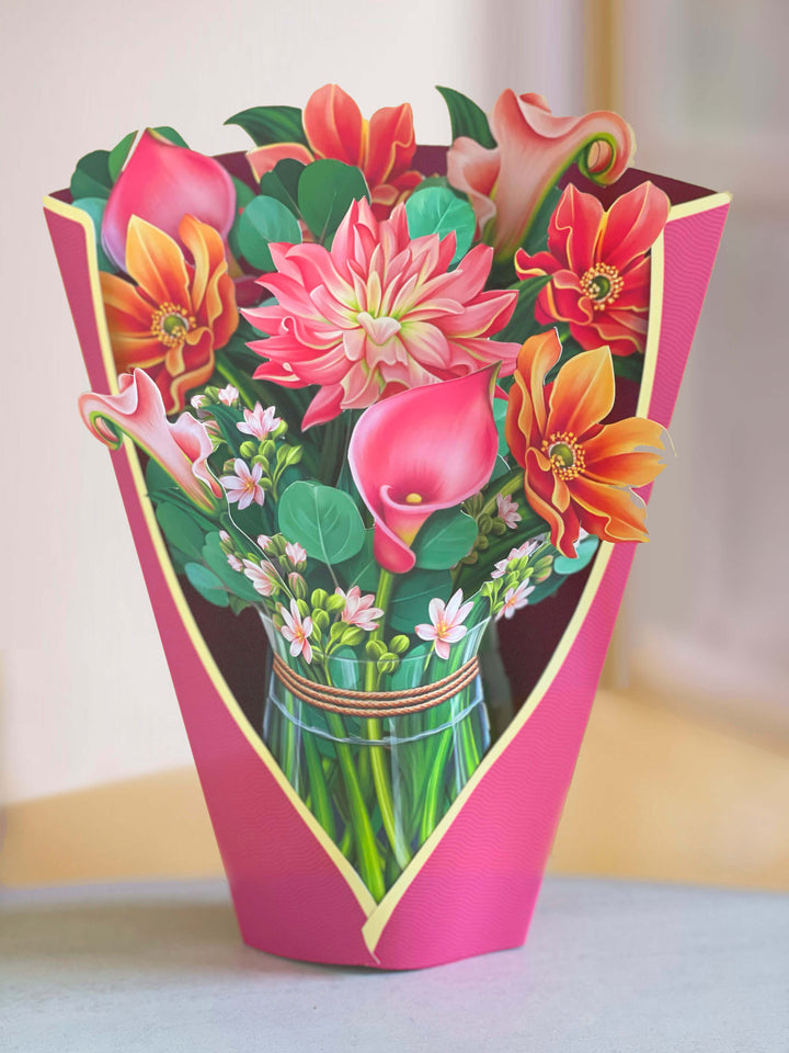 Beautiful Garden Favorites Greeting Card with Flower Bouquets - Perfect for Birthdays, Anniversaries & Special Occasions