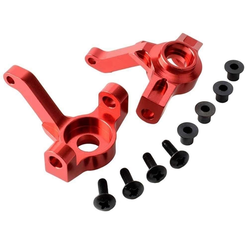 Upgraded Aluminum Steering C Block for RGT 86100 1:10 RC Car - 2PCS Wheel Hub Carrier (Red) - Durable Off-Road Racing Accessories for Crawler & Drift Cars