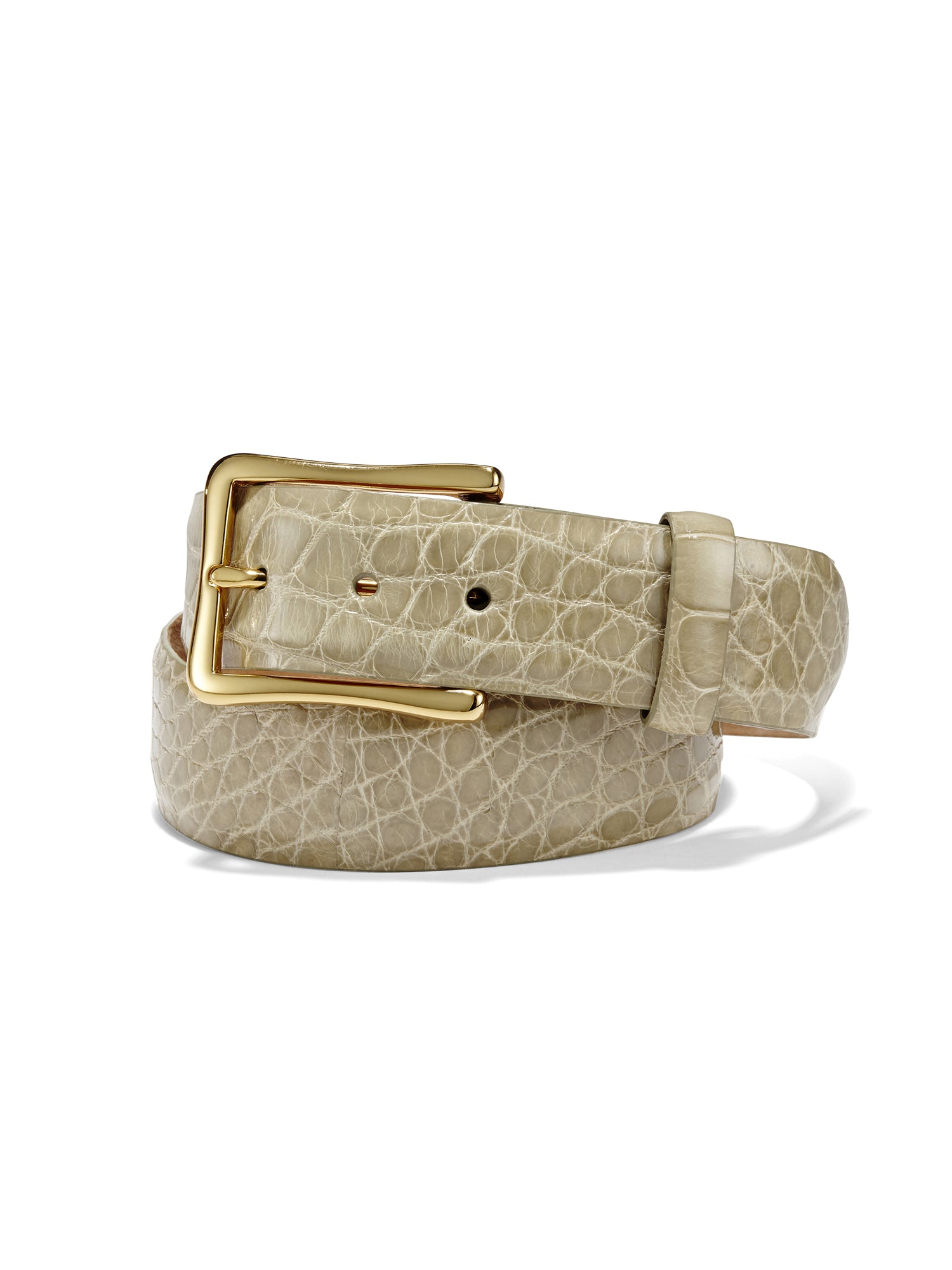 Cheri Gator Genuine Alligator Skin Belt with Premium Gold Buckle - Luxury Men's Dress Belt for Business & Formal Occasions