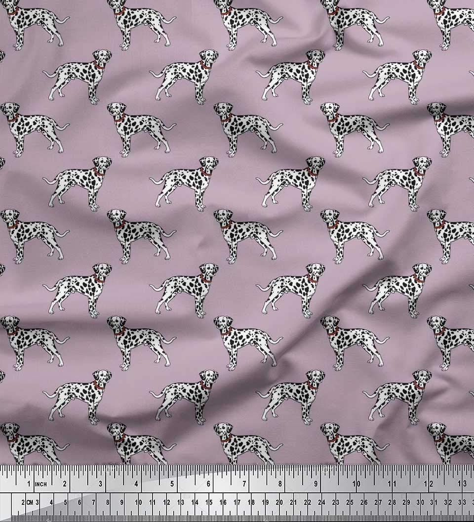 Soimoi Moss Georgette Brown Fabric by The Yard - 42 Inch Wide Dalmatian Dog Print Textile - Classic Timeless Patterns for Fashion & Home Decor - Perfect for Dresses, Curtains & DIY Crafts