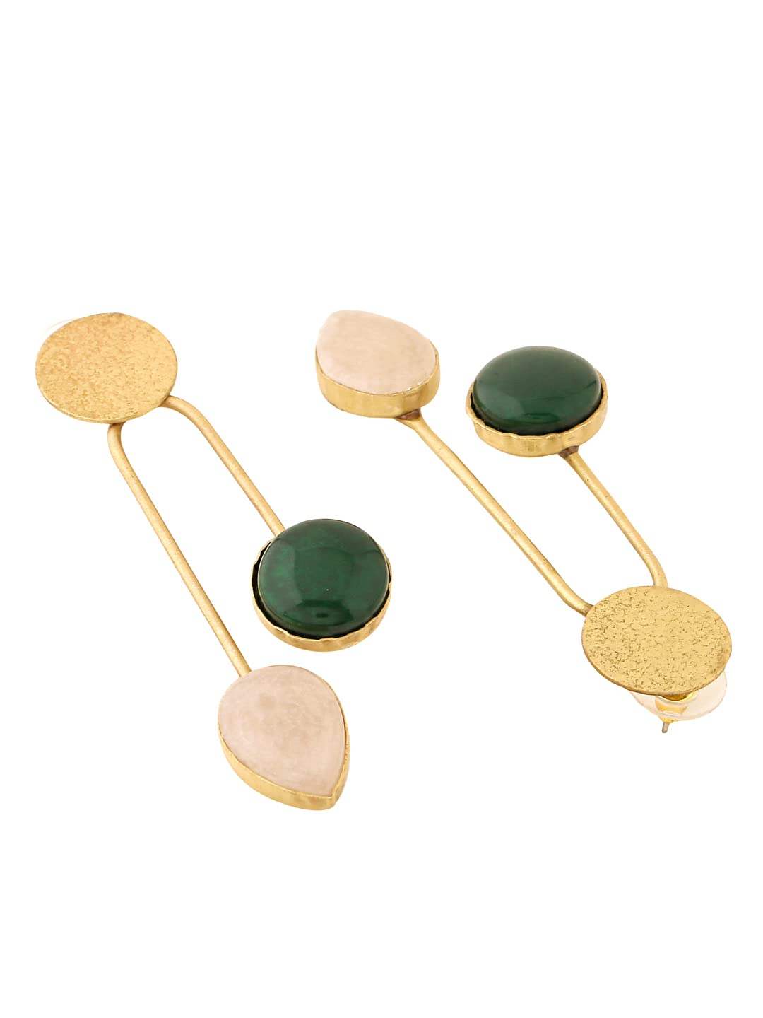 Golden Drop Earrings for Women - Yellow Stone Studded Chime Earrings | 24K Gold Plated Dangle Jewelry | Perfect Birthday & Anniversary Gift for Wife, Girlfriend, Daughter | Elegant for Parties, Weddings & Daily Wear