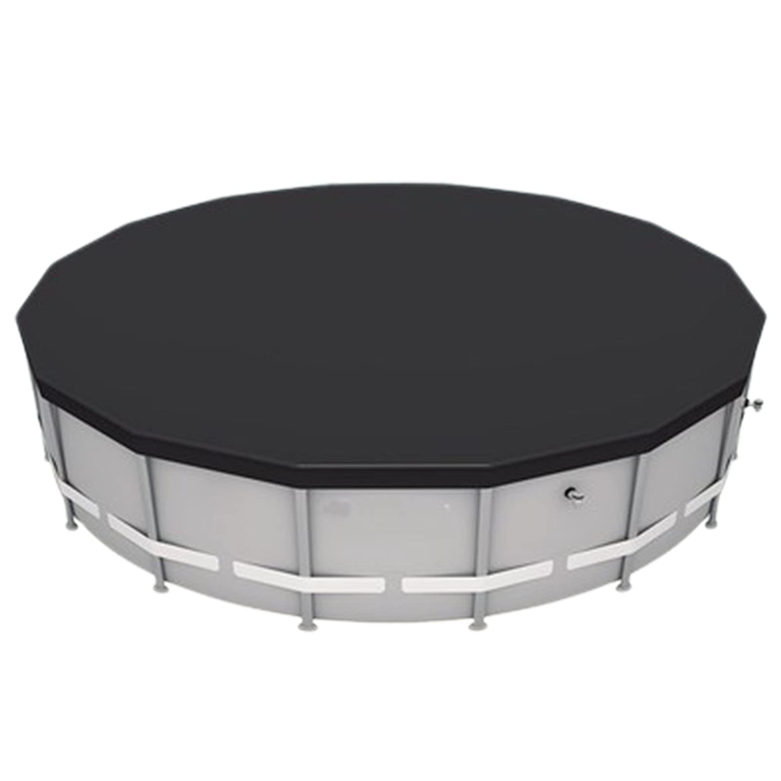 WHFY Round Above Ground Pool Cover for Steel Pro Max & Tubular Pools - Waterproof, Dustproof Protective Swimming Pool Cover Set - Perfect for Inflatable Pools, Backyard Protection & Winter Storage