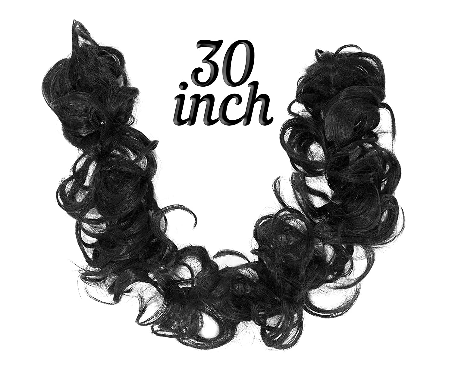 AHS Frill Ponytail Maker & Bun Maker Hair Extension - 1 Pack Black | Perfect for Parties, Weddings & Everyday Hairstyles